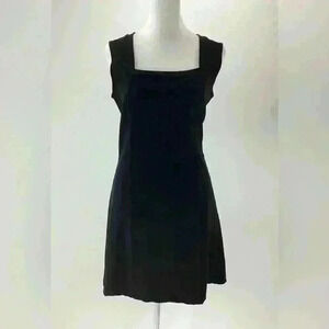 S BOSTON PROPER Women Black Midi Party Office Dress Sleeveless D10